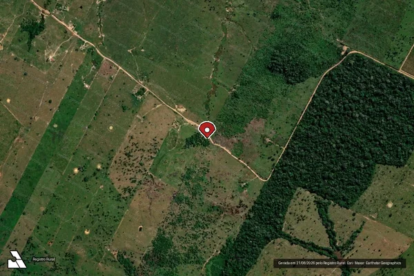 Imagem de satélite de Infração Ambiental em Porto Velho - RO (marcador da localização)