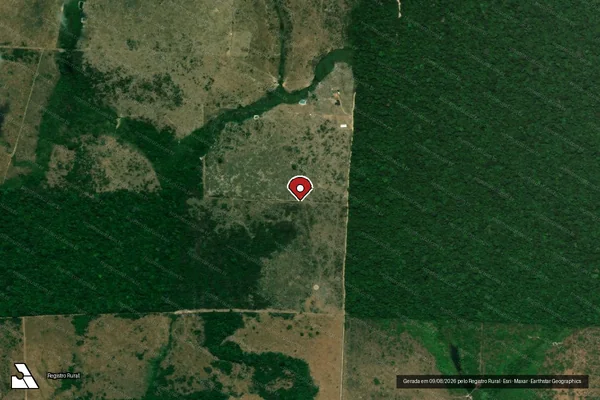 Imagem de satélite de Infração da Flora em Pacajá - PA (marcador da localização)