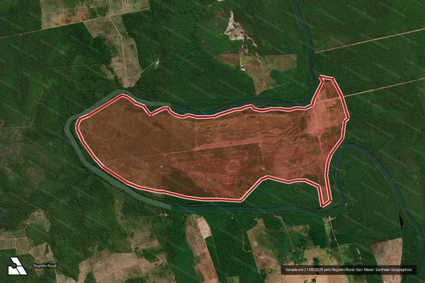 Imagem de satélite de Infração da Flora em Vila Rica - MT