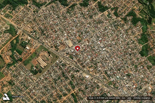 Imagem de satélite de Infração Ambiental em Santo Antônio do Leverger - MT (marcador da localização)