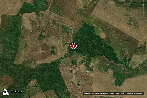 Imagem de satélite — Embargo IBAMA — Infração Ambiental — Floresta do Araguaia/PA
