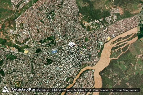 Imagem de satélite de Infração Ambiental em Governador Valadares - MG (marcador da localização)