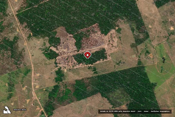 Imagem de satélite de Desmatamento em Porto Acre - AC (marcador da localização)