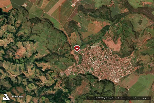 Imagem de satélite de Infração Ambiental em Tiros - MG (marcador da localização)
