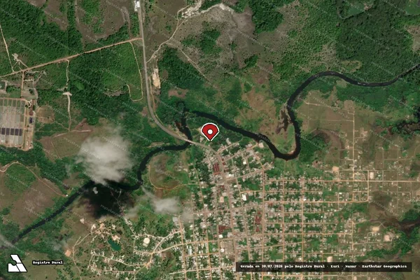 Imagem de satélite de Infração Ambiental em Tartarugalzinho - AP (marcador da localização)