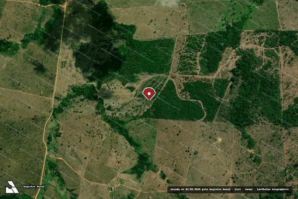 Imagem de satélite de Desmatamento em São Félix do Xingu - PA (marcador da localização)