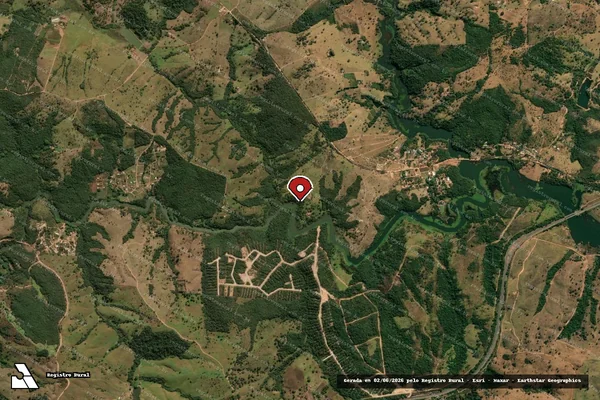Imagem de satélite de Infração Ambiental em Corumbá de Goiás - GO (marcador da localização)
