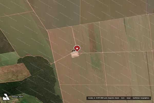 Imagem de satélite de Infração referente a Qualidade Ambiental em Nova Ubiratã - MT (marcador da localização)