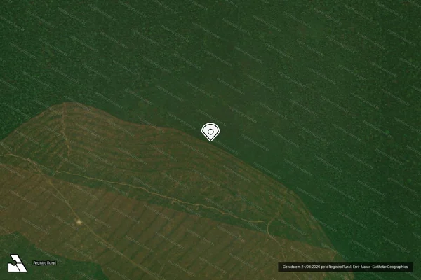 Imagem de satélite de Infração Ambiental em Peixoto de Azevedo - MT (marcador da localização)