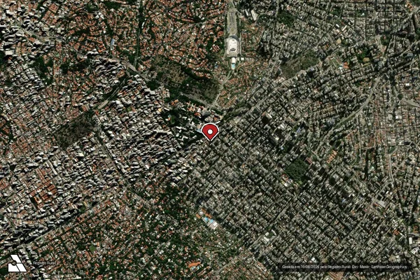 Imagem de satélite de Infração Ambiental em São Paulo - SP (marcador da localização)