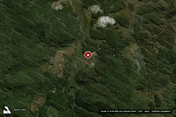 Imagem de satélite de Infração Ambiental em General Carneiro - PR (marcador da localização)