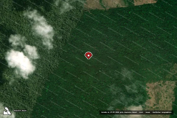 Imagem de satélite de Infração da Flora em Pacajá - PA (marcador da localização)