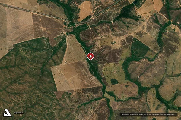 Imagem de satélite de Infração da Flora em Araguaiana - MT (marcador da localização)
