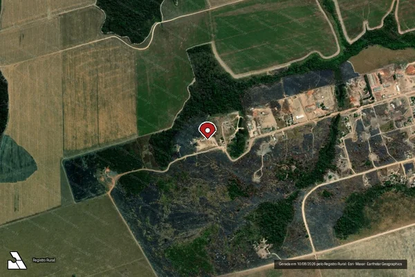Imagem de satélite de Infração Ambiental em Altamira - PA (marcador da localização)