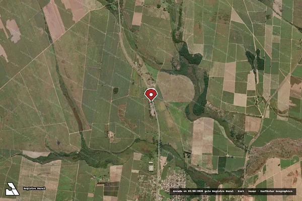 Imagem de satélite de Infração Ambiental em Campos dos Goytacazes - RJ (marcador da localização)