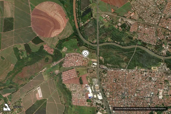 Imagem de satélite — Embargo IBAMA — Infração de Administração Ambiental(Não Classificada-Móvel) - Ribeirão Preto/SP