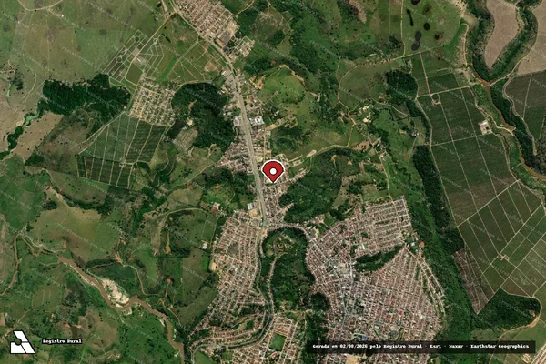 Imagem de satélite de Infração da Flora em Itamaraju - BA (marcador da localização)