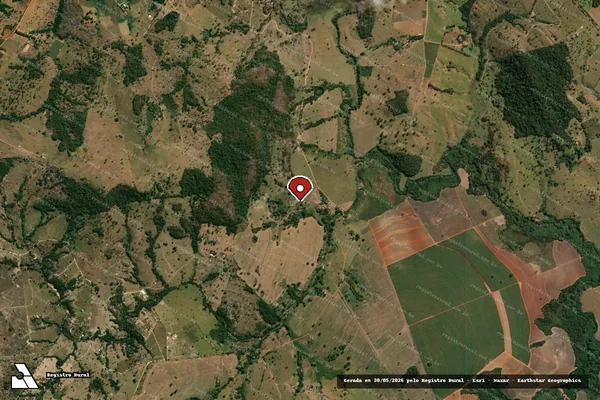 Imagem de satélite de Infração Ambiental em Anicuns - GO (marcador da localização)