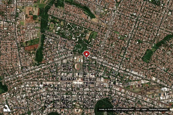 Imagem de satélite de Infração Ambiental em Maringá - PR (marcador da localização)
