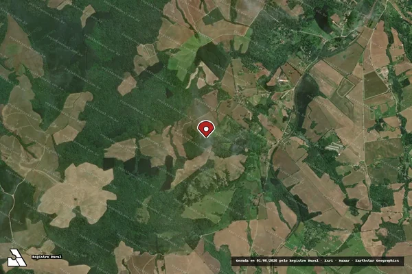 Imagem de satélite de Infração da Flora em Itaiópolis - SC (marcador da localização)