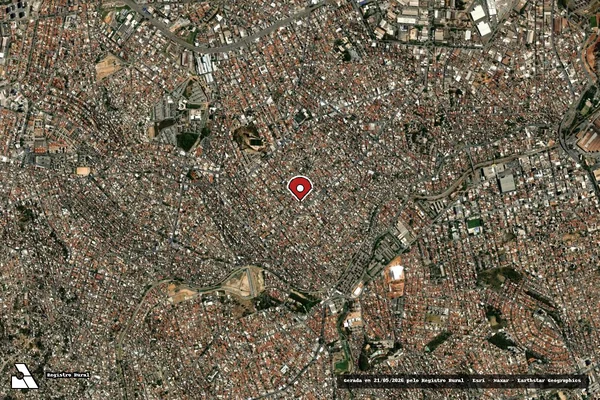 Imagem de satélite de Infração Ambiental em Contagem - MG (marcador da localização)