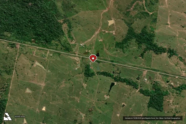 Imagem de satélite de Infração Ambiental em Sena Madureira - AC (marcador da localização)