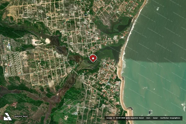 Imagem de satélite de Infração Ambiental em Conde - PB (marcador da localização)