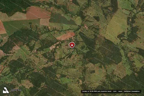 Imagem de satélite de Infração da Fauna em Aragoiânia - GO (marcador da localização)