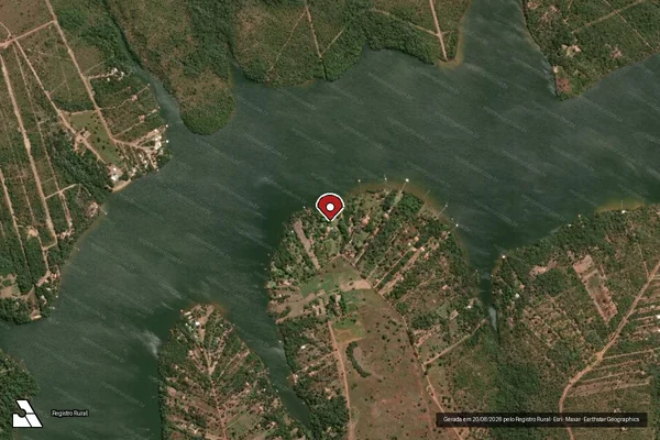 Imagem de satélite de Infração Ambiental em Porto Nacional - TO (marcador da localização)