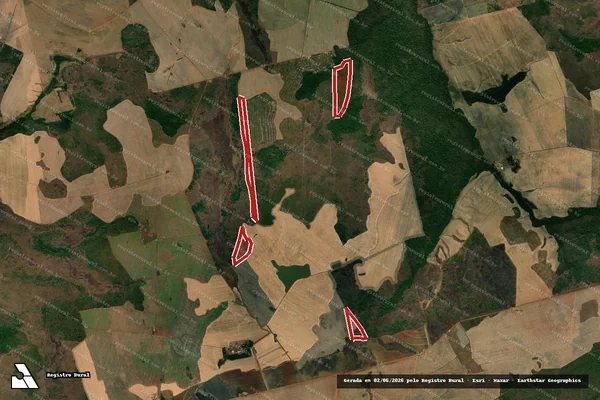 Imagem de satélite — Embargo IBAMA — Infração da Flora — Araguacema/TO