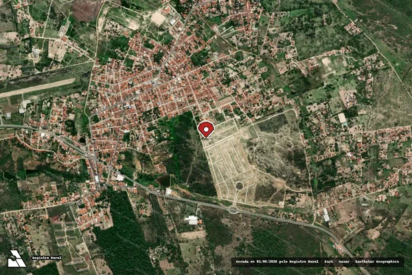 Imagem de satélite de Infração Ambiental em Campina Grande - PB (marcador da localização)