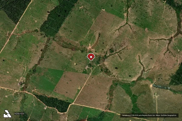 Imagem de satélite de Infração Ambiental em Buritis - RO (marcador da localização)