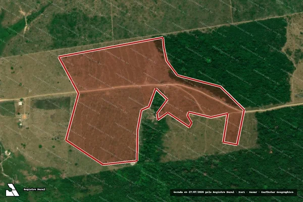 Imagem de satélite de Infração da Flora em Pacajá - PA