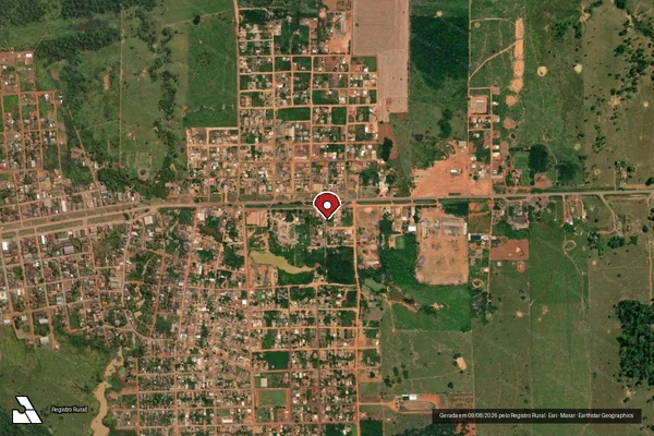 Imagem de satélite de Infração Ambiental em Porto Velho - RO (marcador da localização)