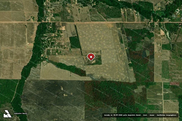 Imagem de satélite de Infração Ambiental em Tailândia - PA (marcador da localização)