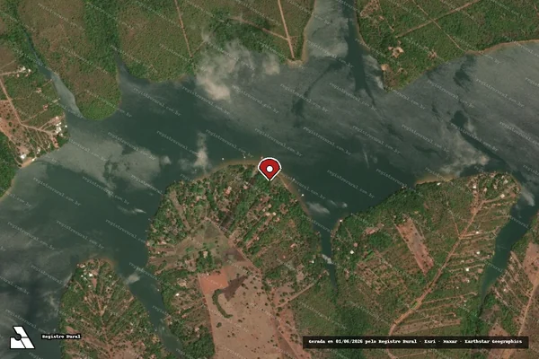 Imagem de satélite de Infração Ambiental em Porto Nacional - TO (marcador da localização)