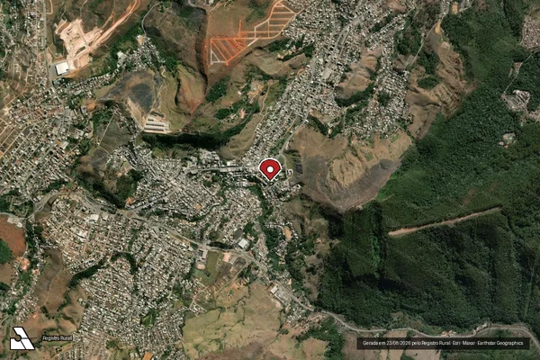 Imagem de satélite de Infração da Fauna em João Monlevade - MG (marcador da localização)