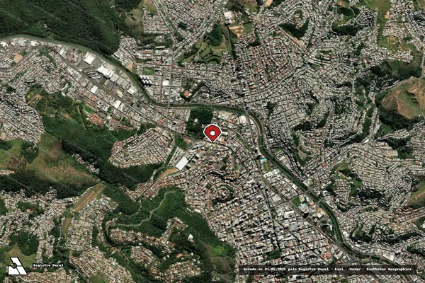 Imagem de satélite de Infração Ambiental em Juiz de Fora - MG (marcador da localização)