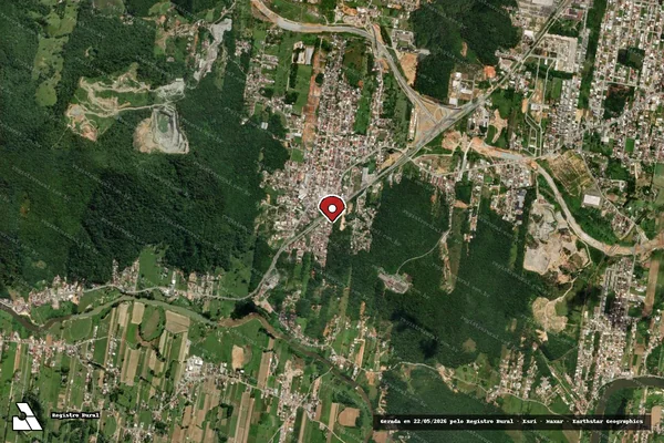 Imagem de satélite de Infração da Fauna em Palhoça - SC (marcador da localização)