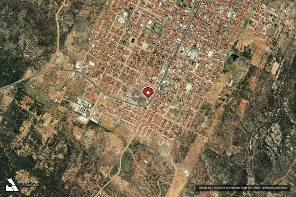 Imagem de satélite de Infração Ambiental em Parelhas - RN (marcador da localização)