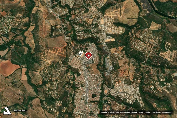 Imagem de satélite de Infração da Fauna em Lagoa Santa - MG (marcador da localização)
