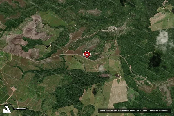 Imagem de satélite — Embargo IBAMA — Infração Ambiental - Camacan/BA