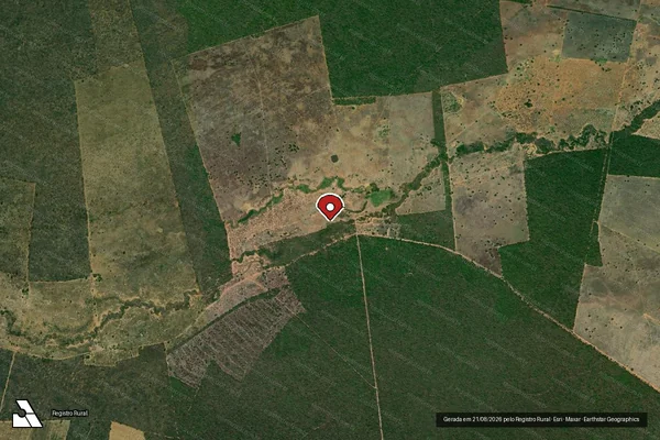 Imagem de satélite de Infração Ambiental em Muquém de São Francisco - BA (marcador da localização)
