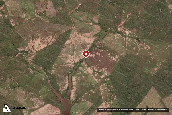Imagem de satélite de Infração Ambiental em Granito - PE (marcador da localização)
