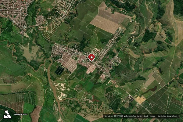 Imagem de satélite de Comércio Ilegal de Madeira em Itamaraju - BA (marcador da localização)