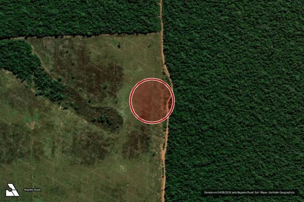 Imagem de satélite — Embargo IBAMA — Infração Ambiental - Paranatinga/MT