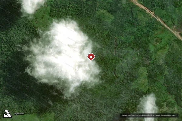 Imagem de satélite de Infração da Flora em Pacajá - PA (marcador da localização)