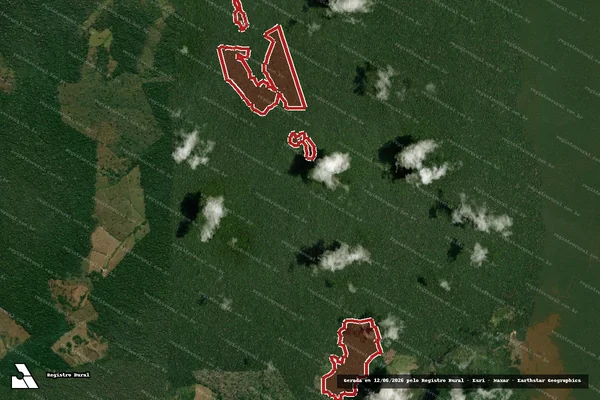 Imagem de satélite — Embargo IBAMA — Infração da Flora - Boca do Acre/AM