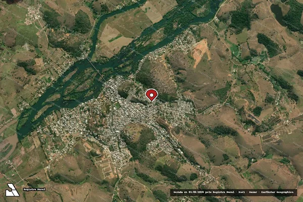 Imagem de satélite de Infração da Fauna em Itaocara - RJ (marcador da localização)