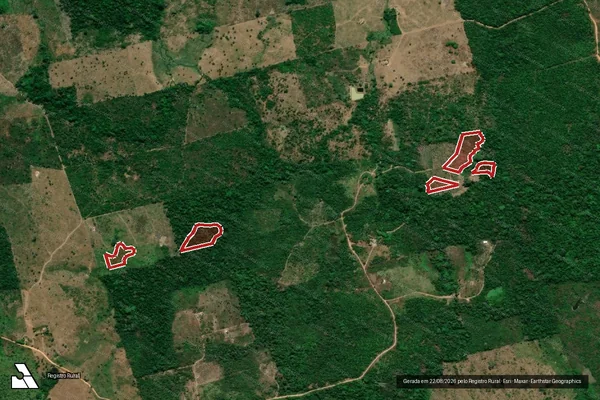 Imagem de satélite de Infração da Flora em Novo Repartimento - PA